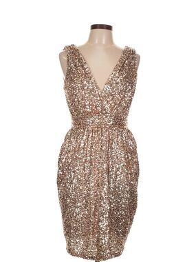 badgley mischka short sequin dress BADGLEY MISCHKA Short Sequin and Feather Cocktail Dress Purple/Black S Style Exchange Boutique PGH